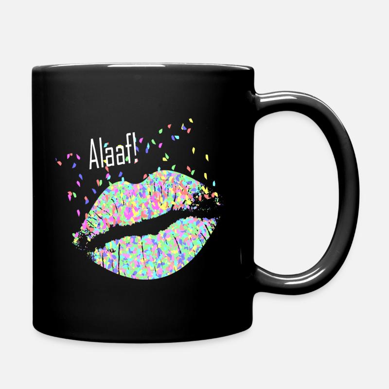 Alaaf! Konfetti Kuss Geschenkidee - Tasse einfarbig - Schwarz