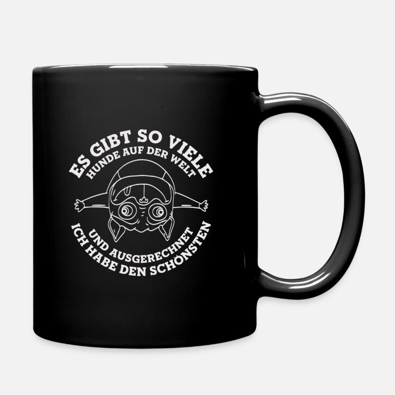 Mops - Tasse einfarbig - Schwarz