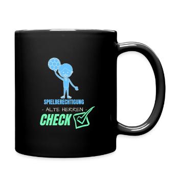 Cooles Design | "Alte Herren" Fussball - Tasse einfarbig - Schwarz - Rechts