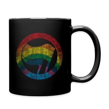 REGENBOGEN ANTIFA FAHNE - Tasse einfarbig - Schwarz - Rechts