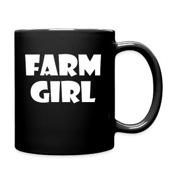 Farm Girl for women farmers on the farm - Full Colour Mug - black - Right