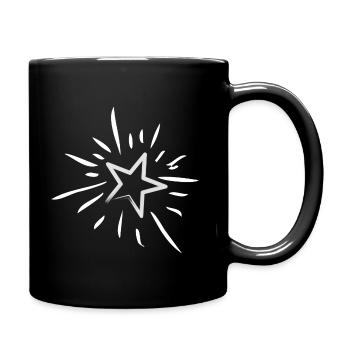 Glittering magic star or shooting star - Full Colour Mug - black - Right