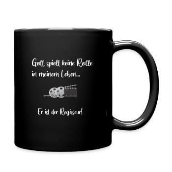 Gott ist Regisseur - Tasse einfarbig - Schwarz - Rechts