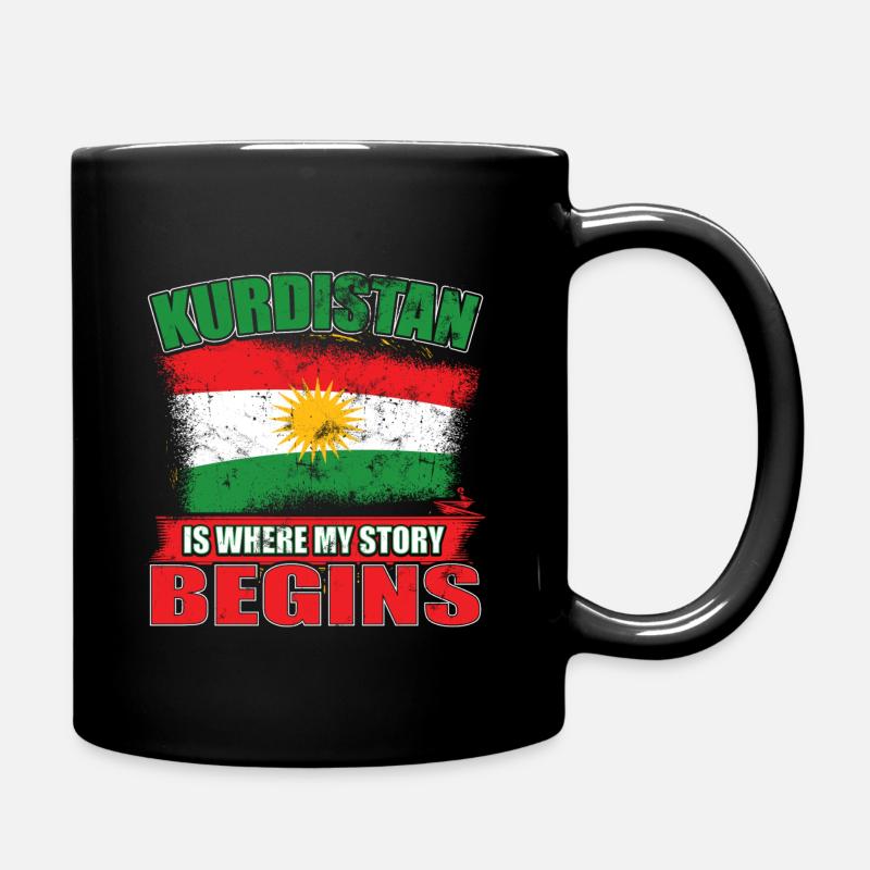 Patriotische Kurdistan Flagge - Tasse einfarbig - Schwarz