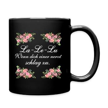 Wenn dich einer nervt schlag zu - weißer Text - Tasse einfarbig - Schwarz - Rechts