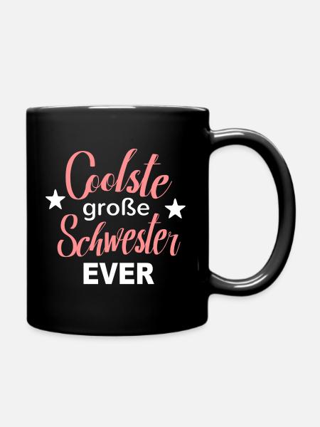 Coolste große Schwester cooles Geschenk Bruder - Tasse einfarbig - Schwarz