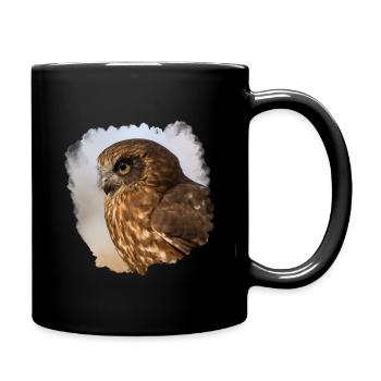 Kauz Design - Tasse einfarbig - Schwarz - Rechts