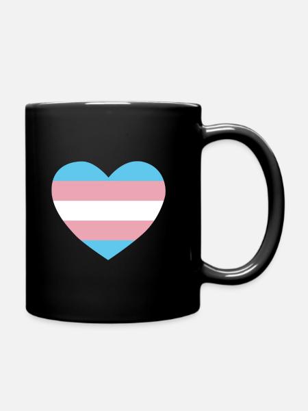 Trans Herz - Tasse einfarbig - Schwarz