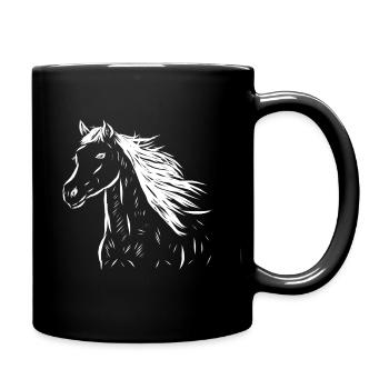 Pferd - Tasse einfarbig - Schwarz - Rechts