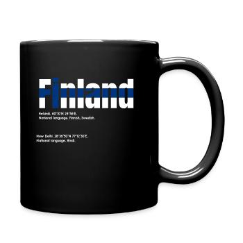 Finnland - Tasse einfarbig - Schwarz - Rechts