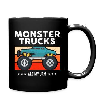 Vintage Monster Truck Are My Jam Retro Sunset Cool - Full Colour Mug - black - Right