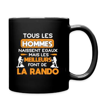 Tous les hommes naissent égaux, Randonnée humour - Mug uni - noir - Droite