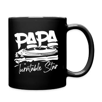 Papa DJ Geburtstagsfeier Geschenk - Tasse einfarbig - Schwarz - Rechts