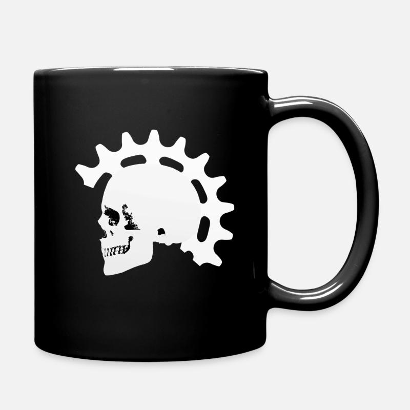 Vélo, vélo de course, VTT, hommes, crâne, cadeau - Mug uni - noir