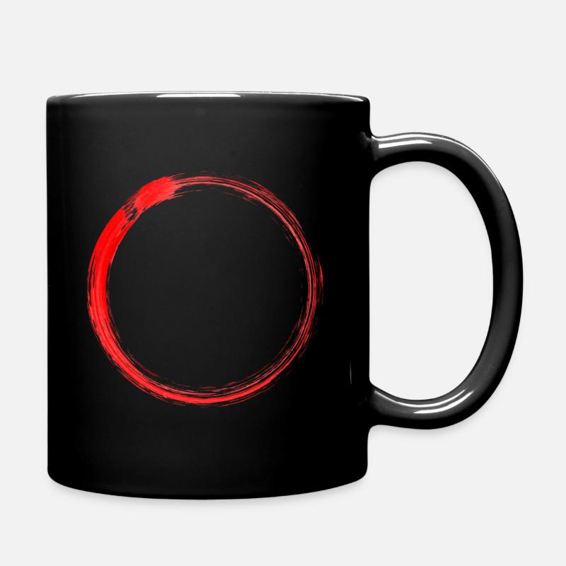 Red circle - Full Colour Mug - black