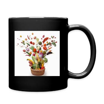 Les fruits et légumes appartiennent au panier - Mug uni - noir - Droite