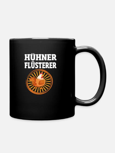 Huehner Fluesterer Landwirt Motiv Geschenk - Tasse einfarbig - Schwarz