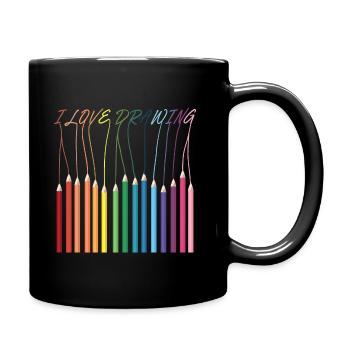I Love Drawing Pencils - Tasse einfarbig - Schwarz - Rechts