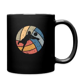 Volleyball Retro Vintage Design - Tasse einfarbig - Schwarz - Rechts