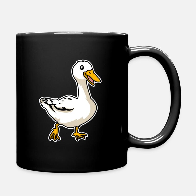 Canard, mignon, animal, dessin, bande dessinée - Mug uni - noir