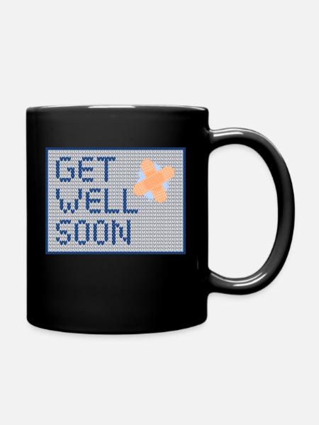Get Well Soon blue - Full Colour Mug - black