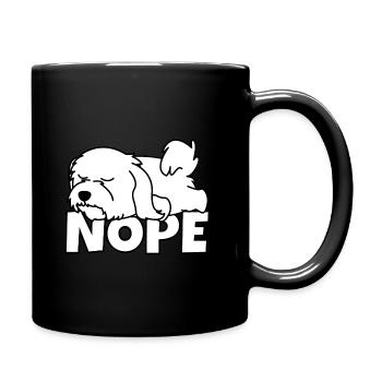 Nope chien maltais - Mug uni - noir - Droite