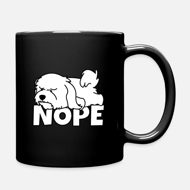 Nope Malteser Hund - Tasse einfarbig - Schwarz