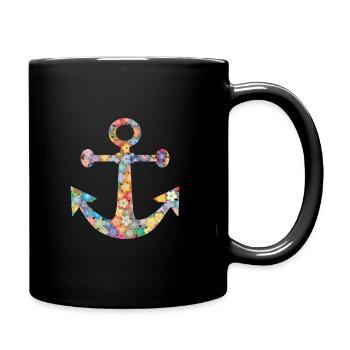 Anchor - sea of flowers - Full Colour Mug - black - Right
