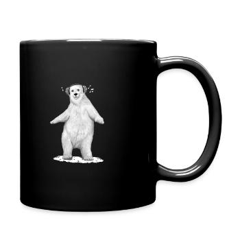 polar polar bear dancing with helmet comics - Full Colour Mug - black - Right