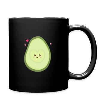 Mignon avocat moitié, paire assortie - Mug uni - noir - Droite