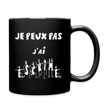 je peux pas j'ai escrime - Mug uni - noir - Droite