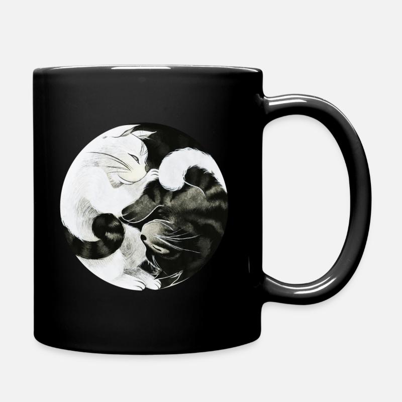 Chats YinYang - Mug uni - noir