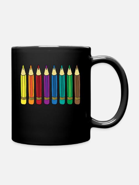 Buntstifte - Tasse einfarbig - Schwarz