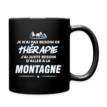 Montagne et thérapie - Mug uni - noir - Droite