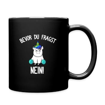 Avant de demander: Non. Licorne licorne - Mug uni - noir - Droite