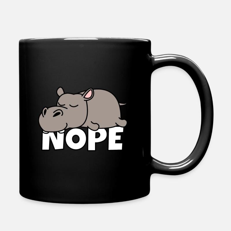 Nope Nilpferd Flusspferd Hippo - Tasse einfarbig - Schwarz