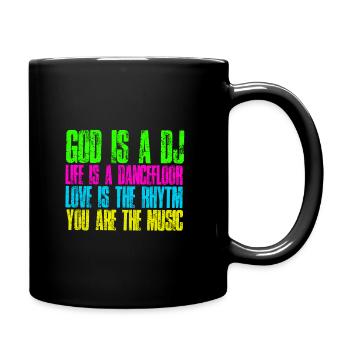 Dieu est un Dj La vie est un T-shirt Rythm dancefloor - Mug uni - noir - Droite