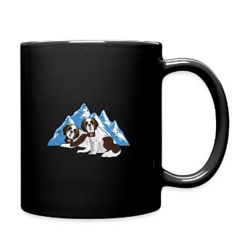 Mountain Rescue St. Bernard Rescue Dog - Full Colour Mug - black - Right