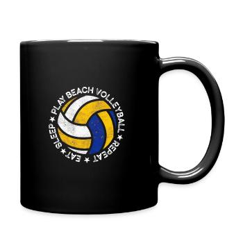 Beach Volleyball Tee Volley Ball Passion - Full Colour Mug - black - Right