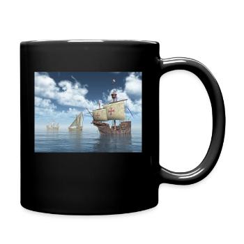 Santa Maria, Nina et Pinta par Christophe Colomb - Mug uni - noir - Droite