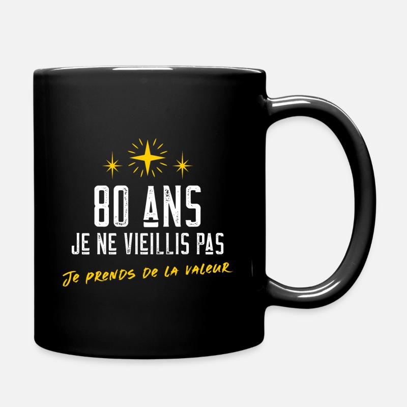 Vieillis pas cadeau anniversaire 80 ans humour - Mug uni - noir