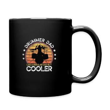 Drummer Dad Best Dad Ever Is a Drum Machine - Full Colour Mug - black - Right