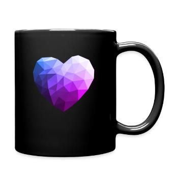HEART HEART LOVE LOVE POLYGON - Full Colour Mug - black - Right