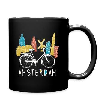 Vacances à vélo à Amsterdam - Mug uni - noir - Droite
