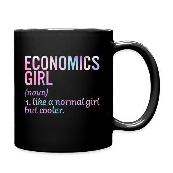 Économie fille - Mug uni - noir - Droite