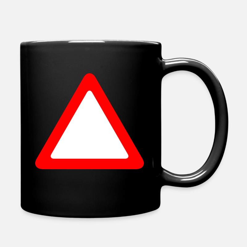 Road sign warning - Full Colour Mug - black