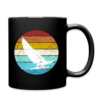 Retro Color Cat Sailing - Full Colour Mug - black - Right