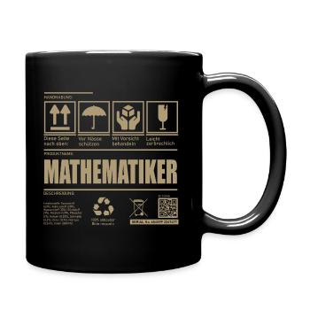 Mathematik lustiges Versandetikett Mathematiker - Tasse einfarbig - Schwarz - Rechts