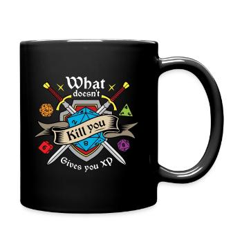 What doesn't kill you gives you XP - Mug uni - noir - Droite