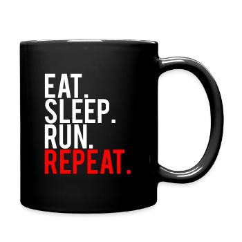 Eat Sleep Run Repeat Jogging Design - Full Colour Mug - black - Right